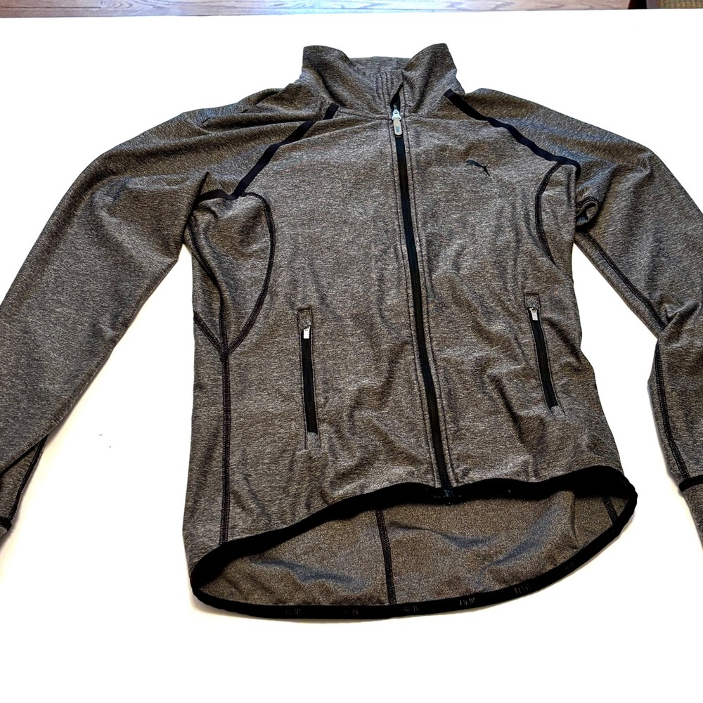 Puma Charcoal and Black Track Jacket Size Small